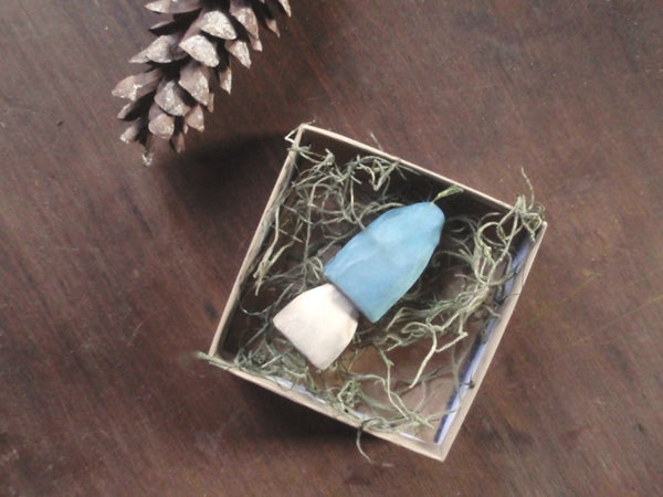 robin's egg blue toadstool / hand carved wooden mushrooms -home- prettydreamer - 4